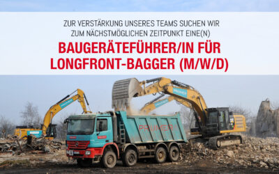 Baugeräteführer/in für Longfront-Bagger (m/w/d)
